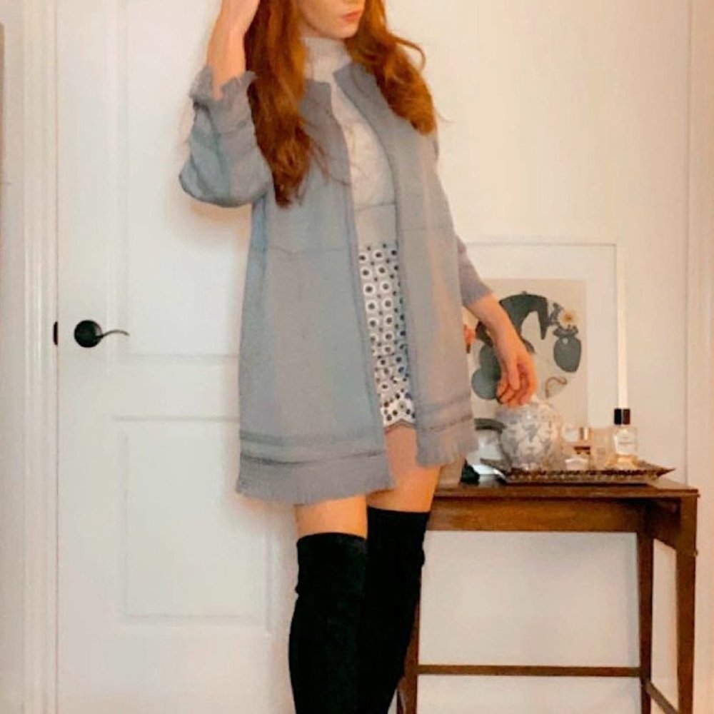 Blue Suede-Like Jacket